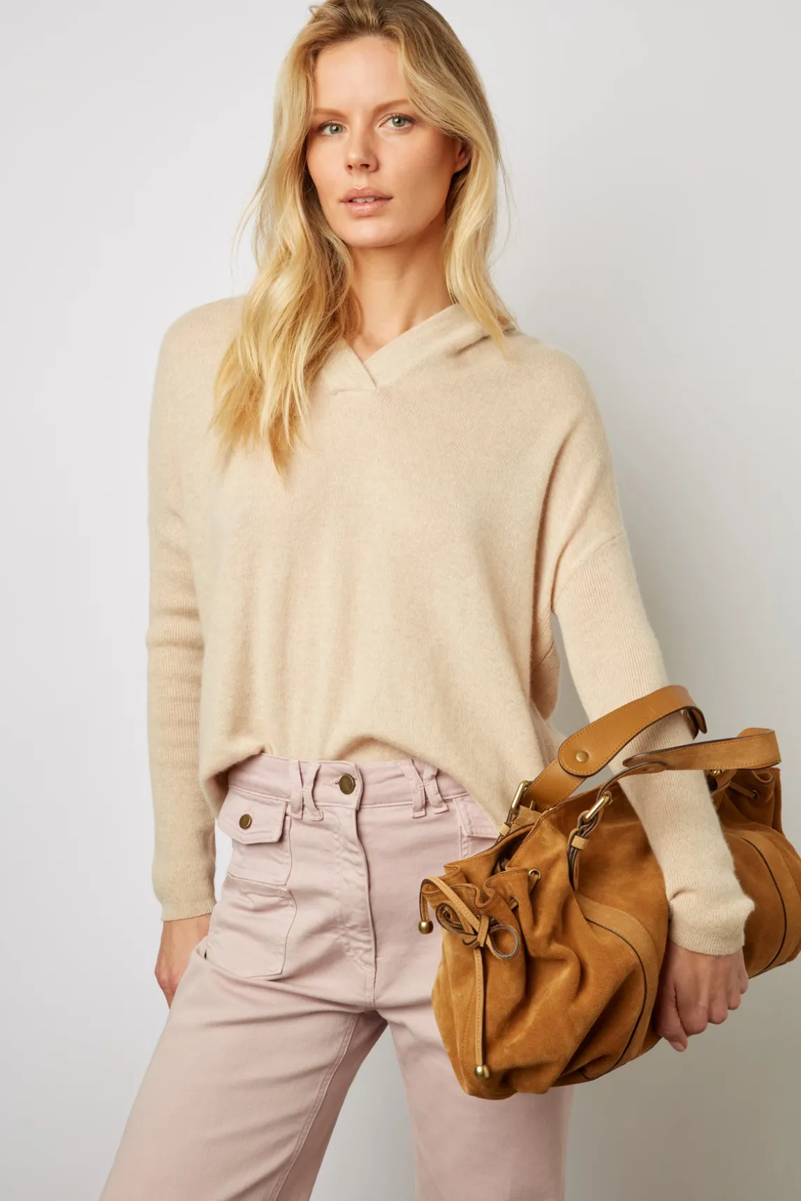 Handbag in suede leather - 24H