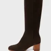 Heeled boots in khaki suede - LIZZIE