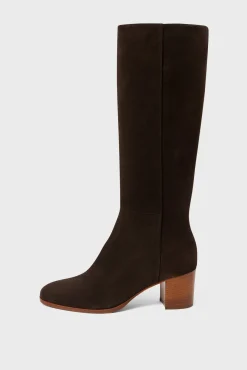 Heeled boots in khaki suede - LIZZIE