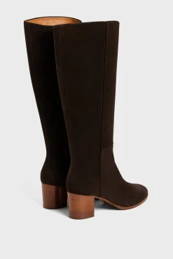 Heeled boots in khaki suede - LIZZIE