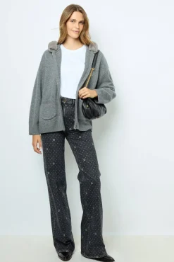 Hooded cashmere cardigan - JOSSELINE