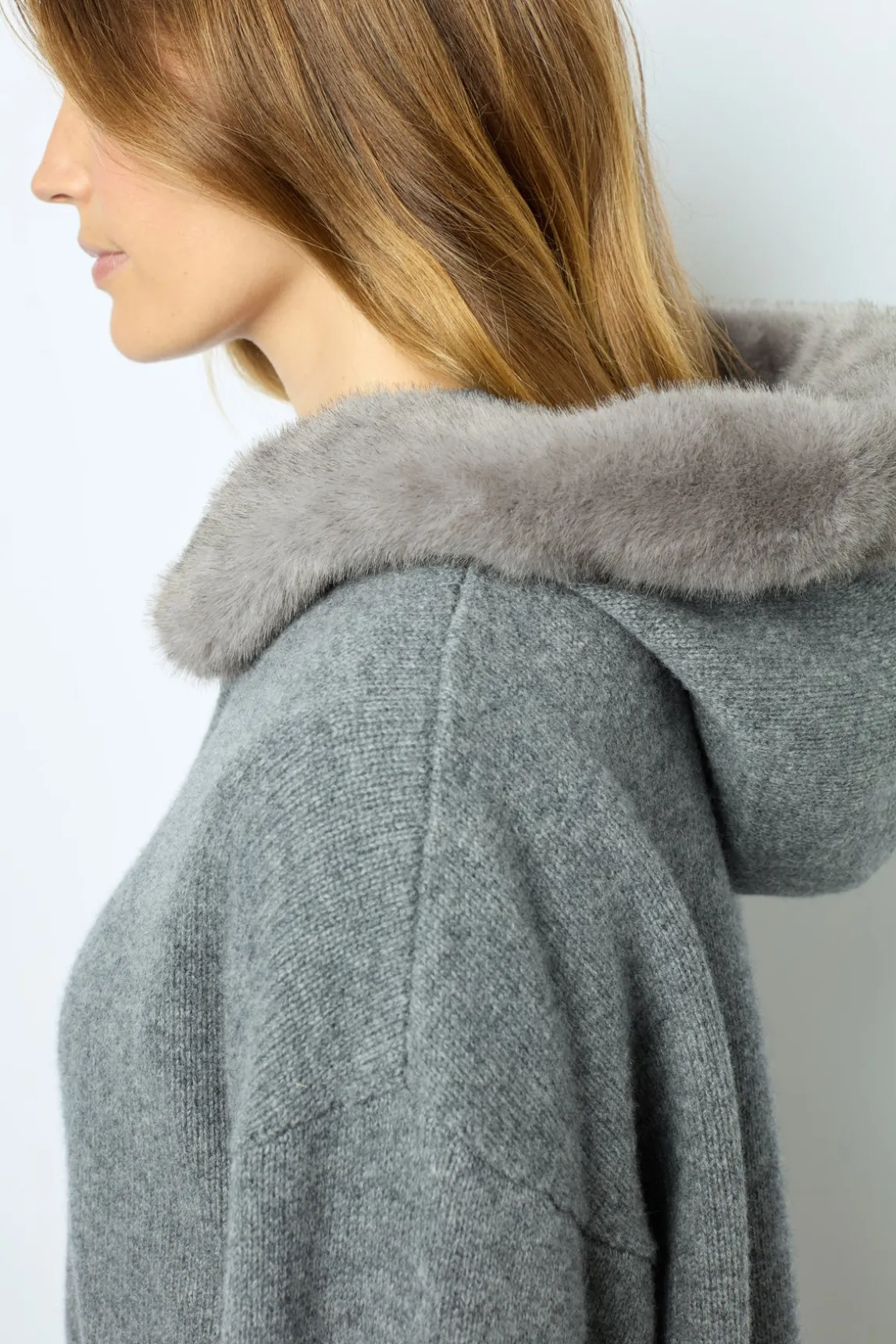 Hooded cashmere cardigan - JOSSELINE