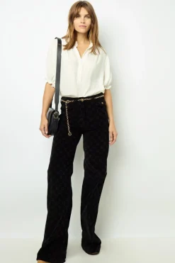 Jacquard blouse with ruffles - BEATRICE