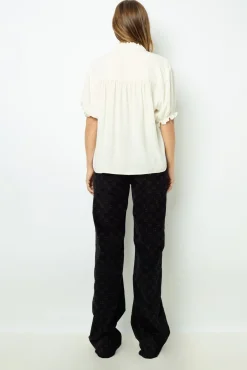 Jacquard blouse with ruffles - BEATRICE