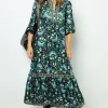 Jacquard print midi dress - SANDA