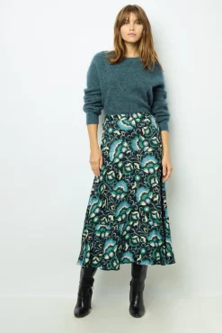 Jacquard print midi skirt - CATHERINA