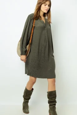 Jacquard straight-cut mini dress - SOLENE