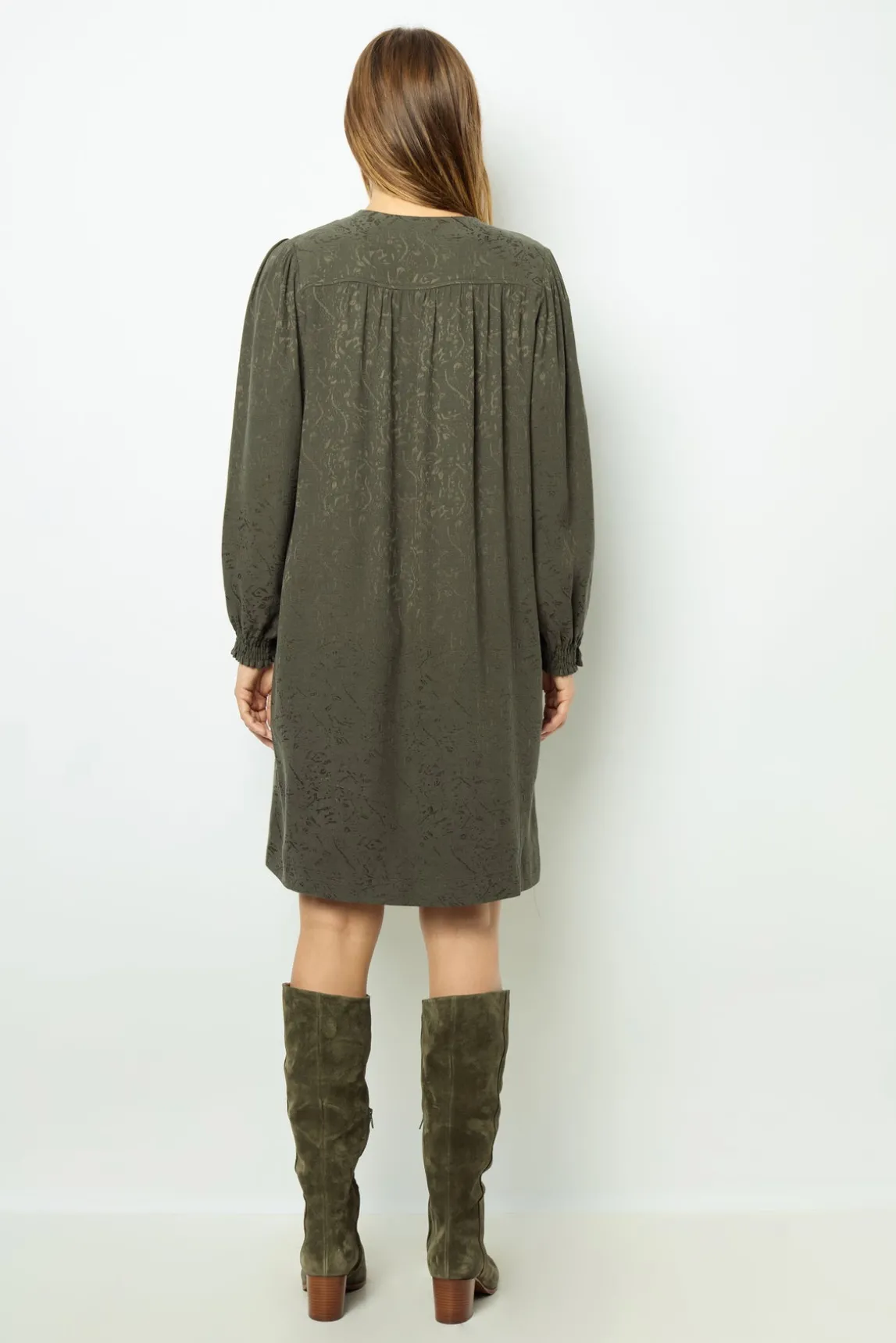 Jacquard straight-cut mini dress - SOLENE