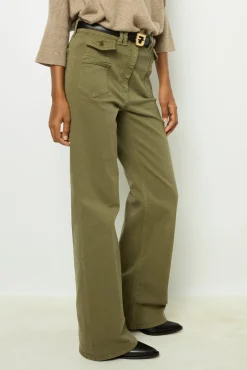 Khaki flared jeans - ANNA