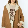 3/4 length shearling coat - LEONTINE