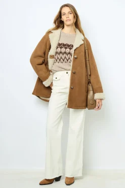 3/4 length shearling coat - LEONTINE