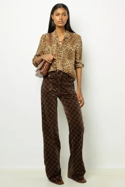 Leopard print blouse with lacing - BRISIA
