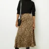 Leopard satin midi skirt - CONSTANCE