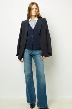 Loose-fitting V-neck cardigan - JEANETTE