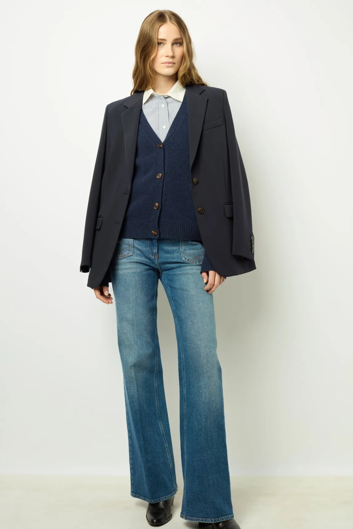 Loose-fitting V-neck cardigan - JEANETTE