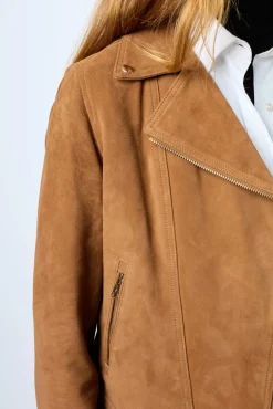 MAUD - Velvet leather biker jacket