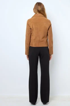 MAUD - Velvet leather biker jacket