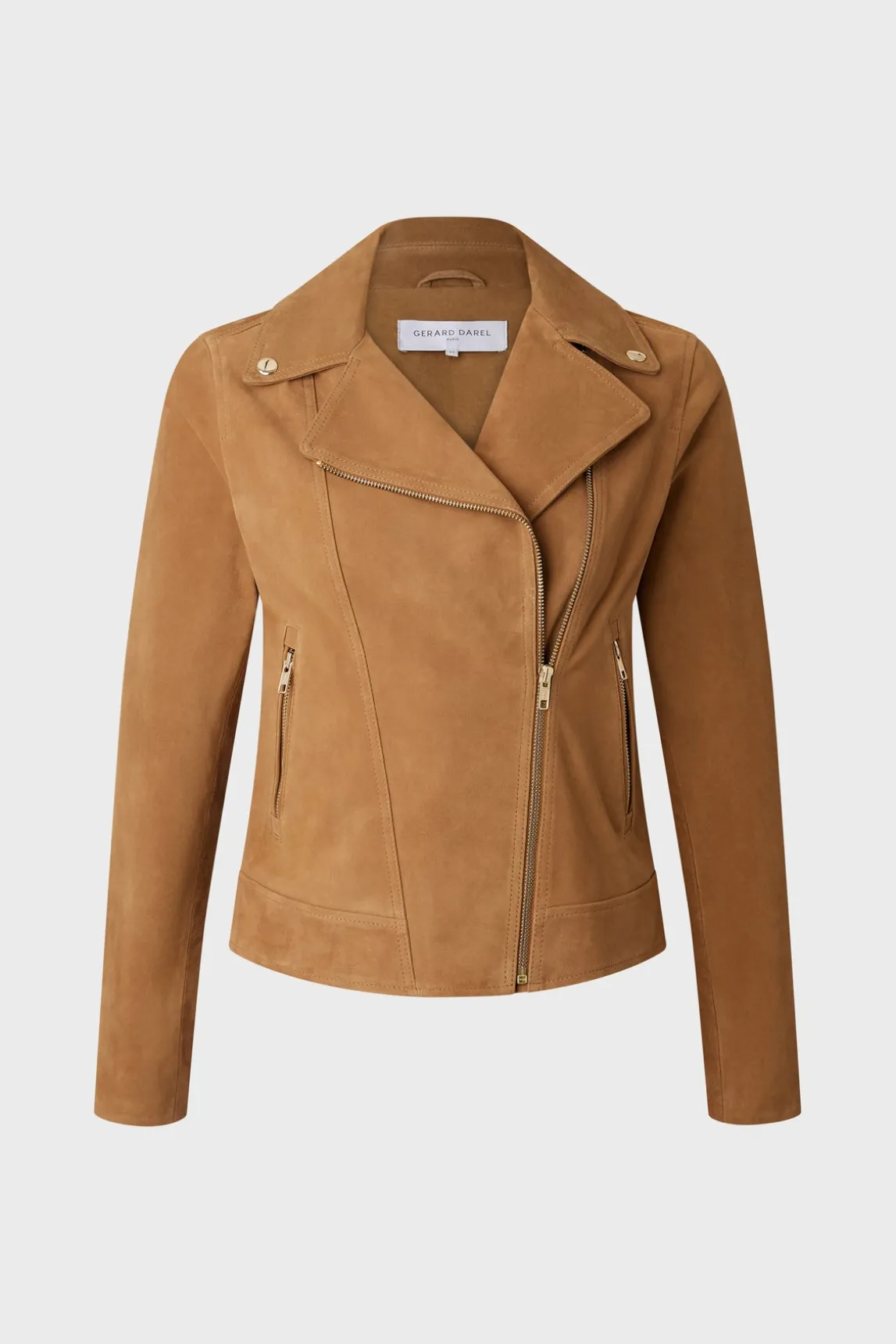 MAUD - Velvet leather biker jacket
