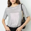 Metallic-finish short sleeves T-shirt - AIDA