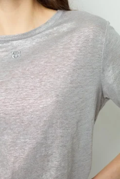 Metallic-finish short sleeves T-shirt - AIDA