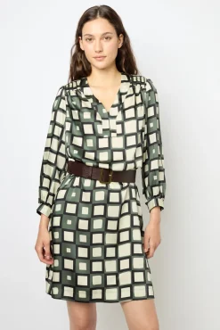 Mini dress with geometric print - SASKIA