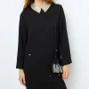 Mini dress with jewel shirt collar - SYLVINE