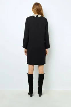 Mini dress with jewel shirt collar - SYLVINE