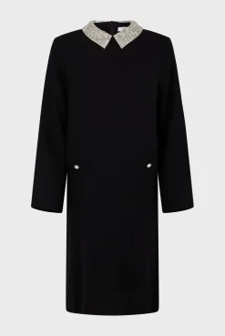 Mini dress with jewel shirt collar - SYLVINE