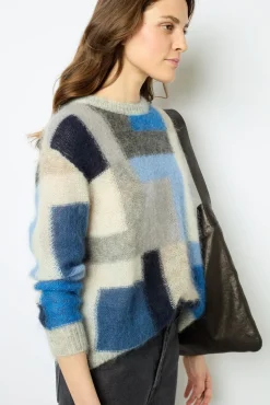 Mohair color block sweater - JANYCE