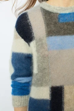 Mohair color block sweater - JANYCE