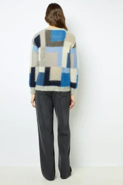 Mohair color block sweater - JANYCE