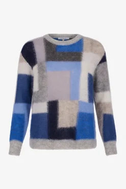 Mohair color block sweater - JANYCE