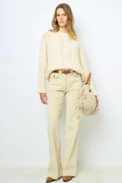 Natural velvet flare pants - ANNA