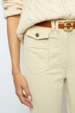 Natural velvet flare pants - ANNA