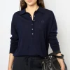 Navy blue fine wool polo shirt - JENNY