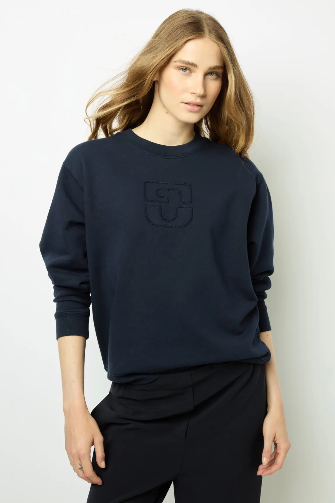 Navy blue logo sweatshirt - ADRIENNE
