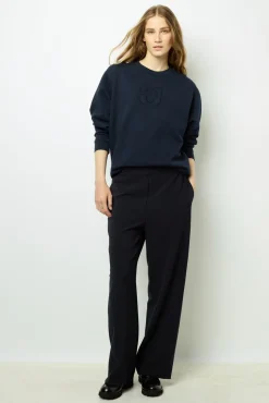 Navy blue logo sweatshirt - ADRIENNE