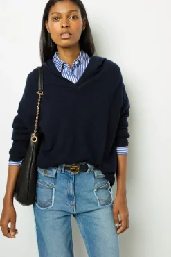 Oversize hooded cashmere sweater - LALOU