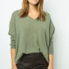 Oversized Khaki cashmere sweater - JOURDAN