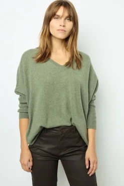Oversized Khaki cashmere sweater - JOURDAN