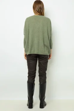Oversized Khaki cashmere sweater - JOURDAN