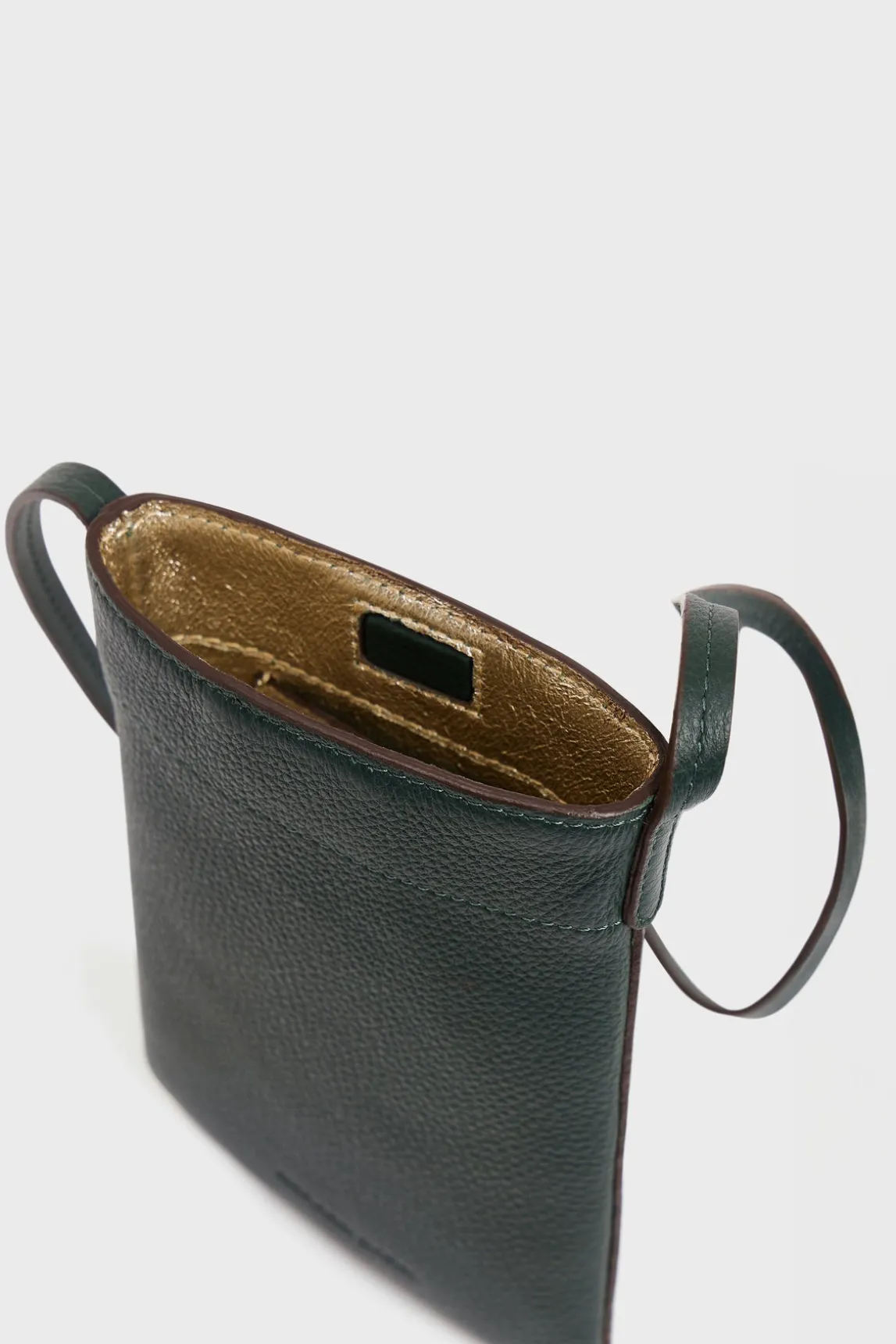 Phoneholder in leather metallic inside - LADYPHONE