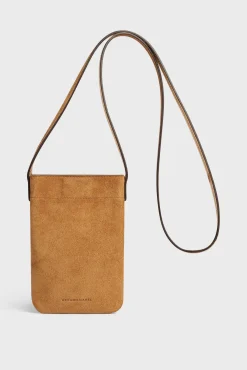 Phoneholder in suede leather metallic inside -LADYPHONE