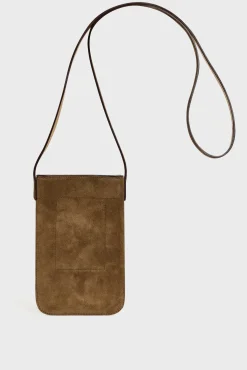 Phoneholder in suede leather metallic inside - LADYPHONE