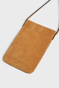 Phoneholder in suede leather metallic inside -LADYPHONE