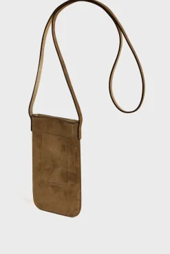 Phoneholder in suede leather metallic inside - LADYPHONE