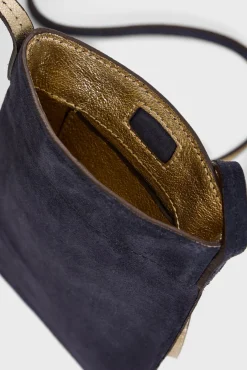Phoneholder in suede leather metallic inside - LADYPHONE