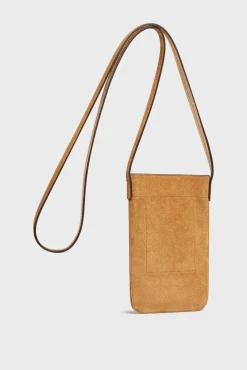 Phoneholder in suede leather metallic inside -LADYPHONE