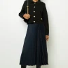 Plain pleated midi skirt - CHARLENE