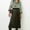 Plain pleated midi skirt - CHARLENE